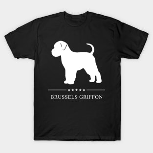 Brussels Griffon Dog White Silhouette T-Shirt